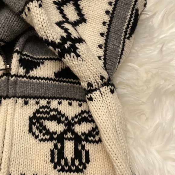 TNA 100% Lambswool Grey Knitted Zip Up Sweater - Picture 7 of 12